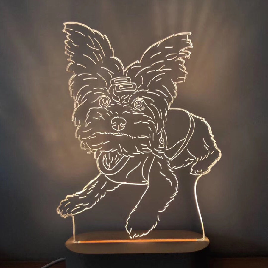 Personalized 3D Engraved Photo Night Light – Custom Acrylic LED Lamp with Base Option